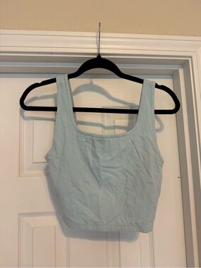 American Eagle Outfitters Light Blue Scoop Neck Crop Top